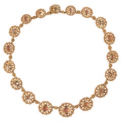 Georgianische Goldhalskette mit Topas