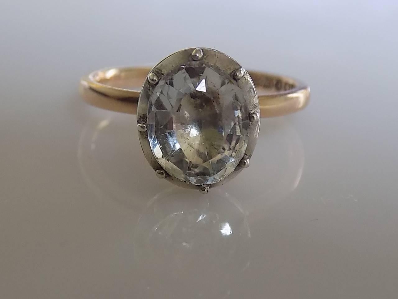 Georgian Gold Rock Crystal Ring In Excellent Condition In Boston, Lincolnshire