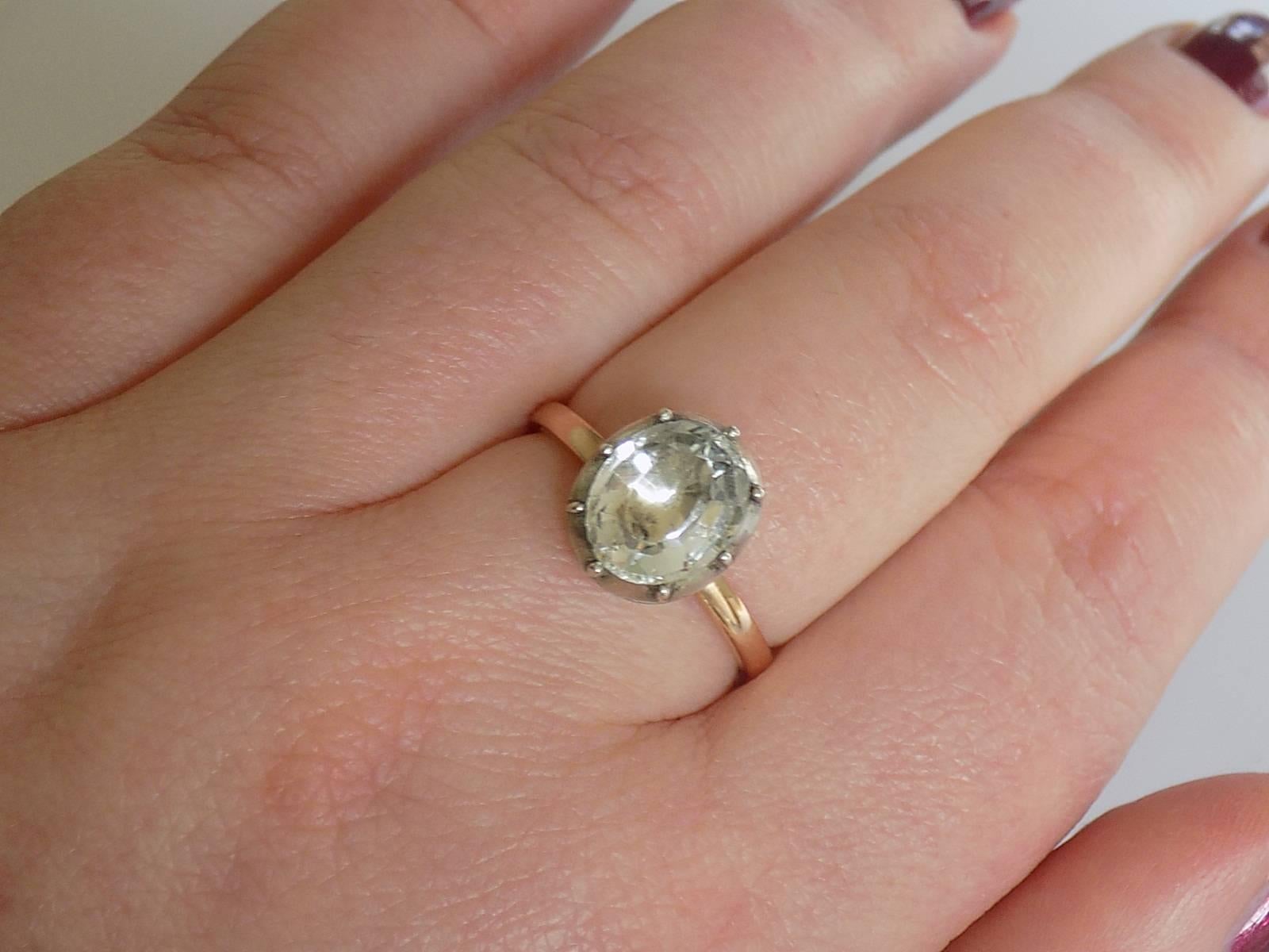 Women's Georgian Gold Rock Crystal Ring