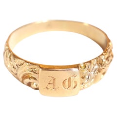 Georgian Gold Signet Ring in 18k Rose Gold