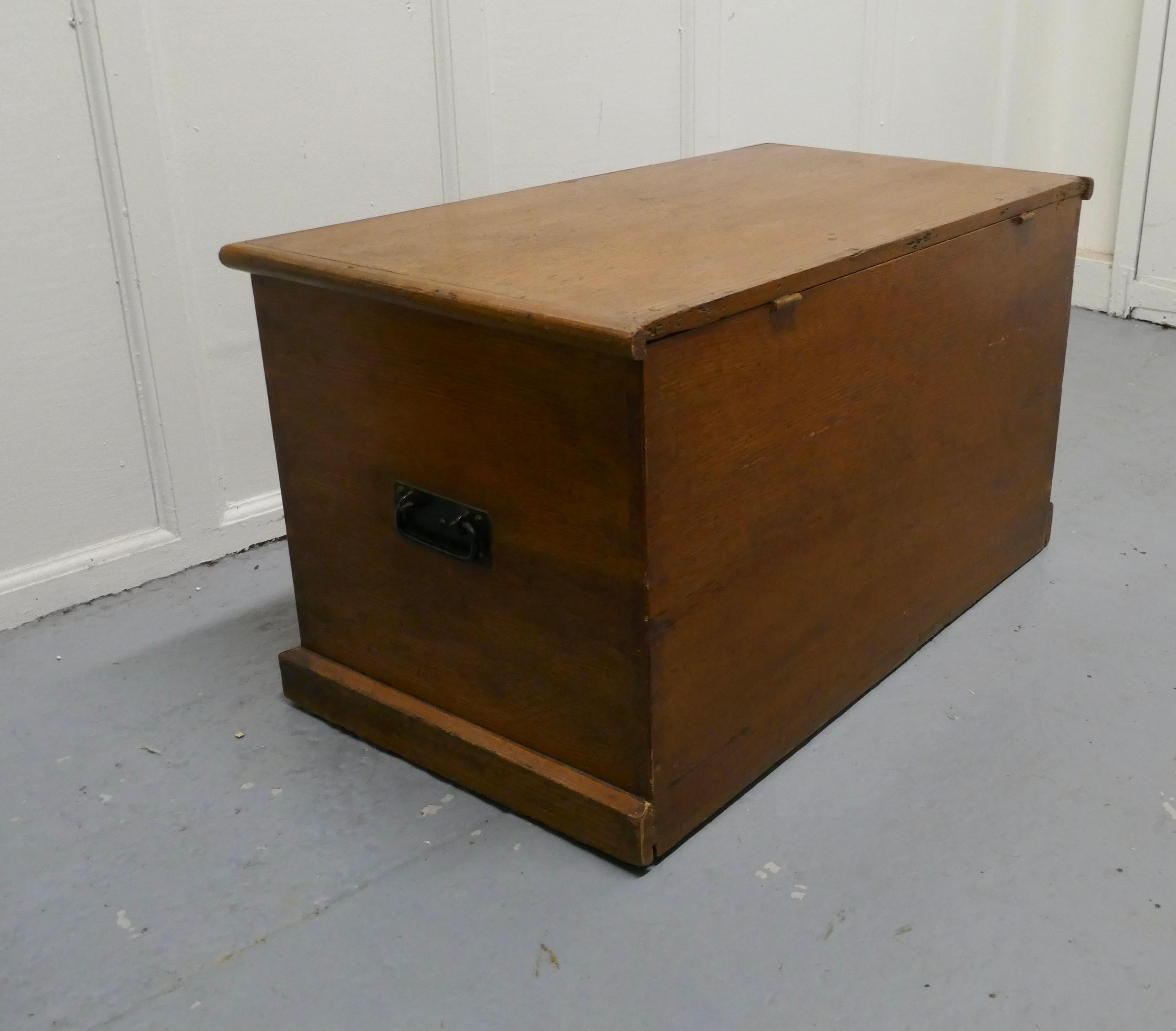 19th Century Georgian Golden Finish Oak, Pine Blanket Chest For Sale