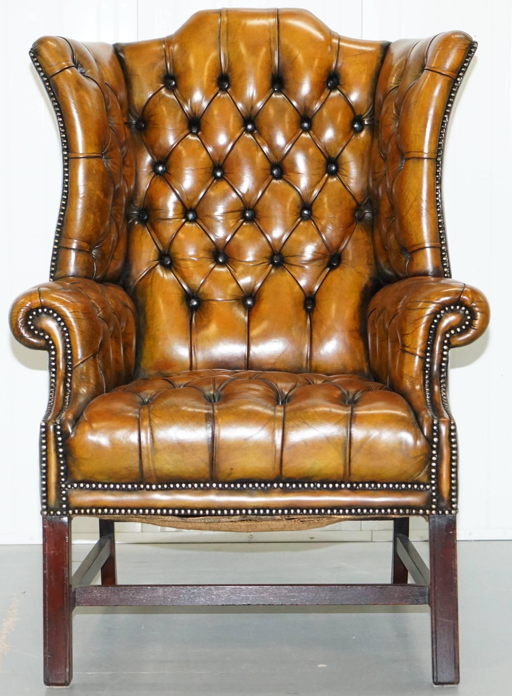 brown leather armchair for sale
