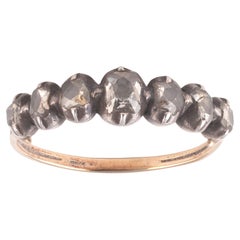 Georgian Half Hoop Ring Set With Seven Rose Cut Diamonds