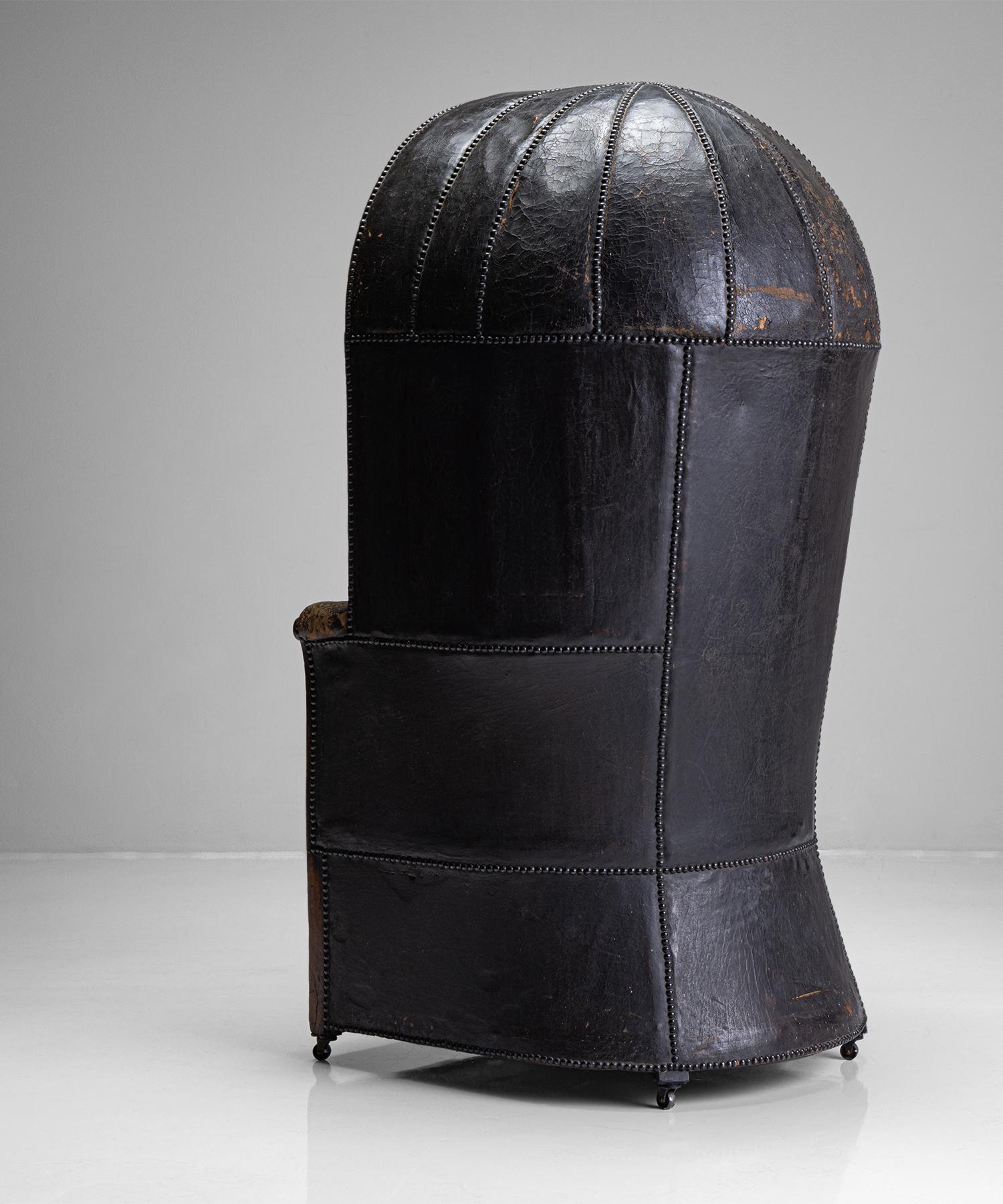 Georgian Hall Porter’s Chair, England circa 1820 In Good Condition In Culver City, CA