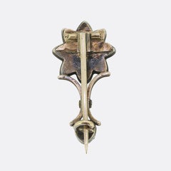 Georgian Halley's Comet Rose Cut Diamond Brooch