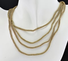Georgian Hand Knitted  67.7 inches  KT 9 Yellow Gold Necklace