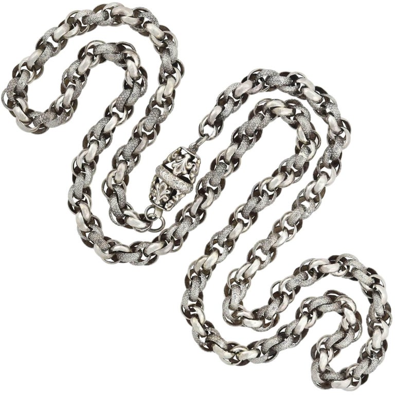 Handmade Textured Link Chain Necklace at 1stDibs