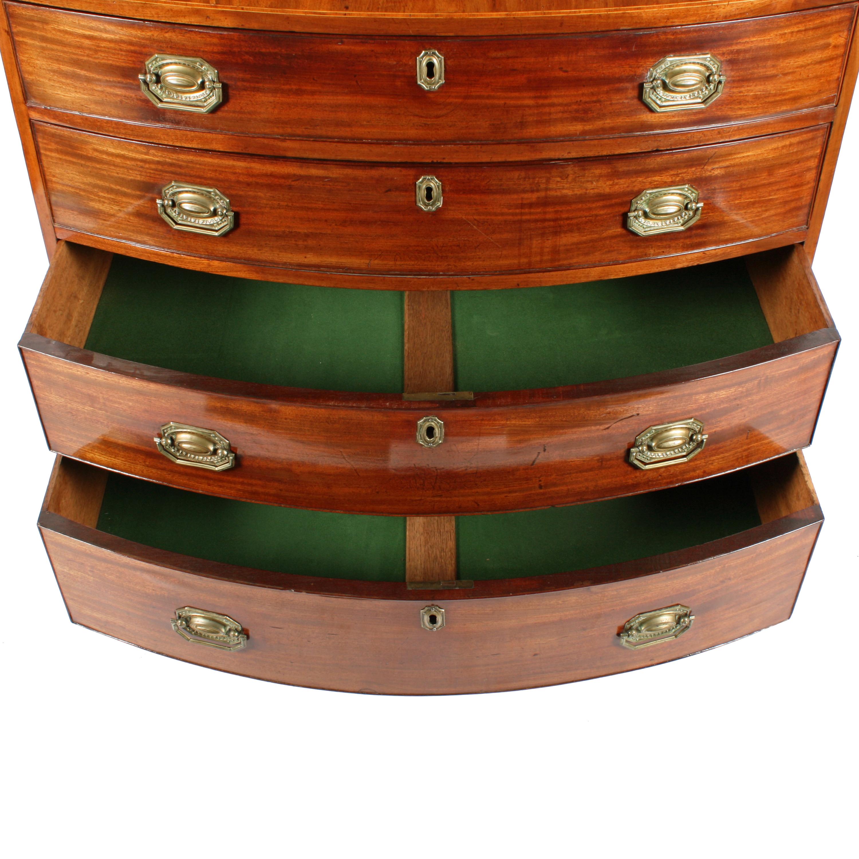 Early 19th Century Georgian Hepplewhite Bow Front Chest