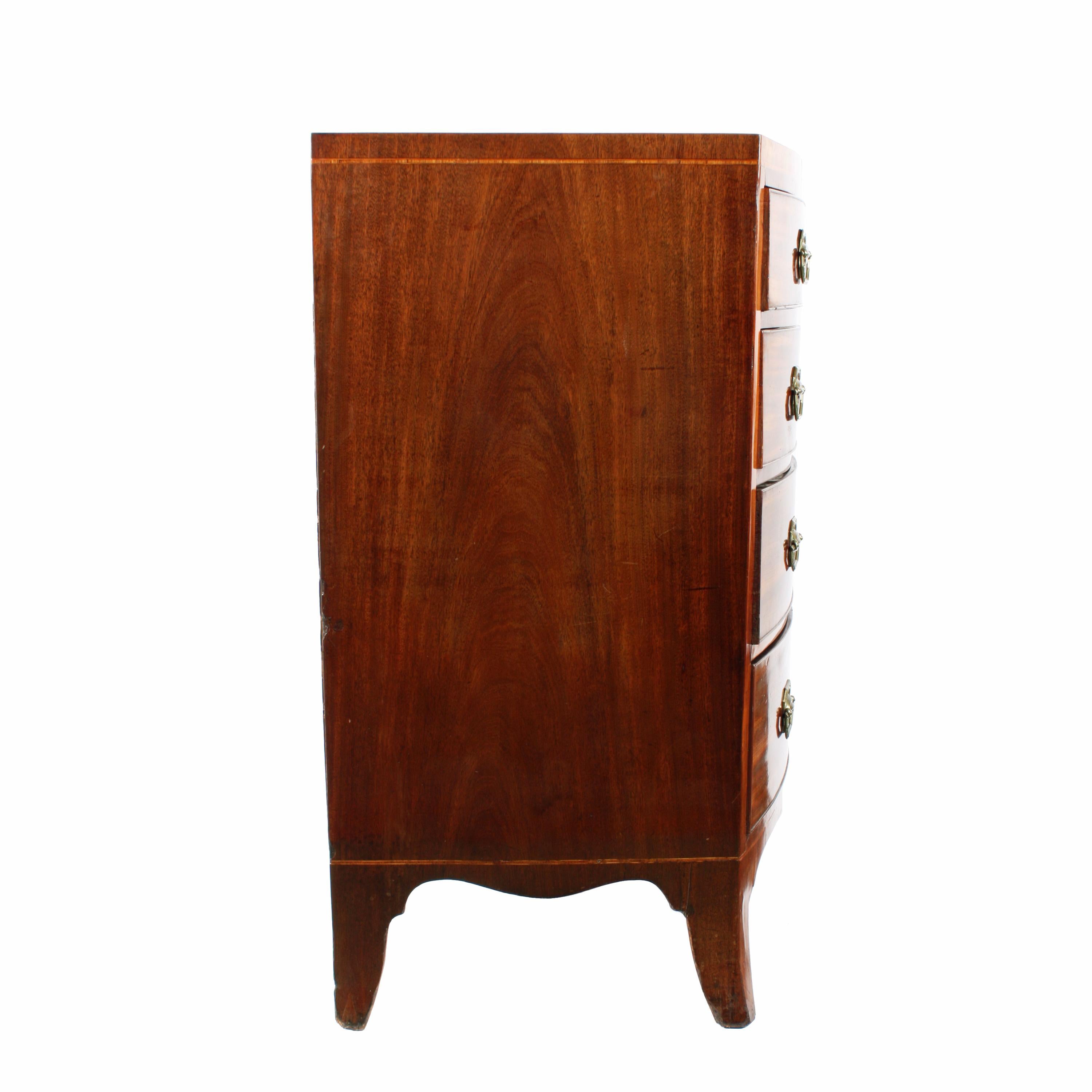 Mahogany Georgian Hepplewhite Bow Front Chest