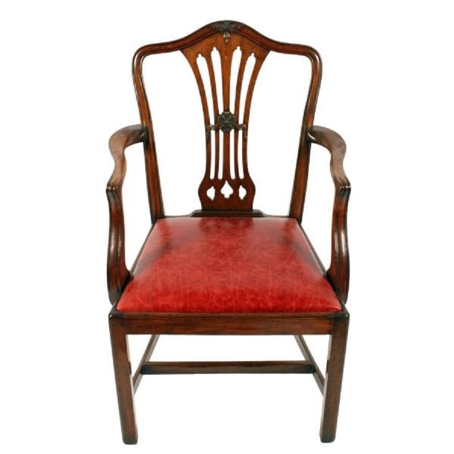 European Georgian Hepplewhite Elbow Chair, 19th Century For Sale
