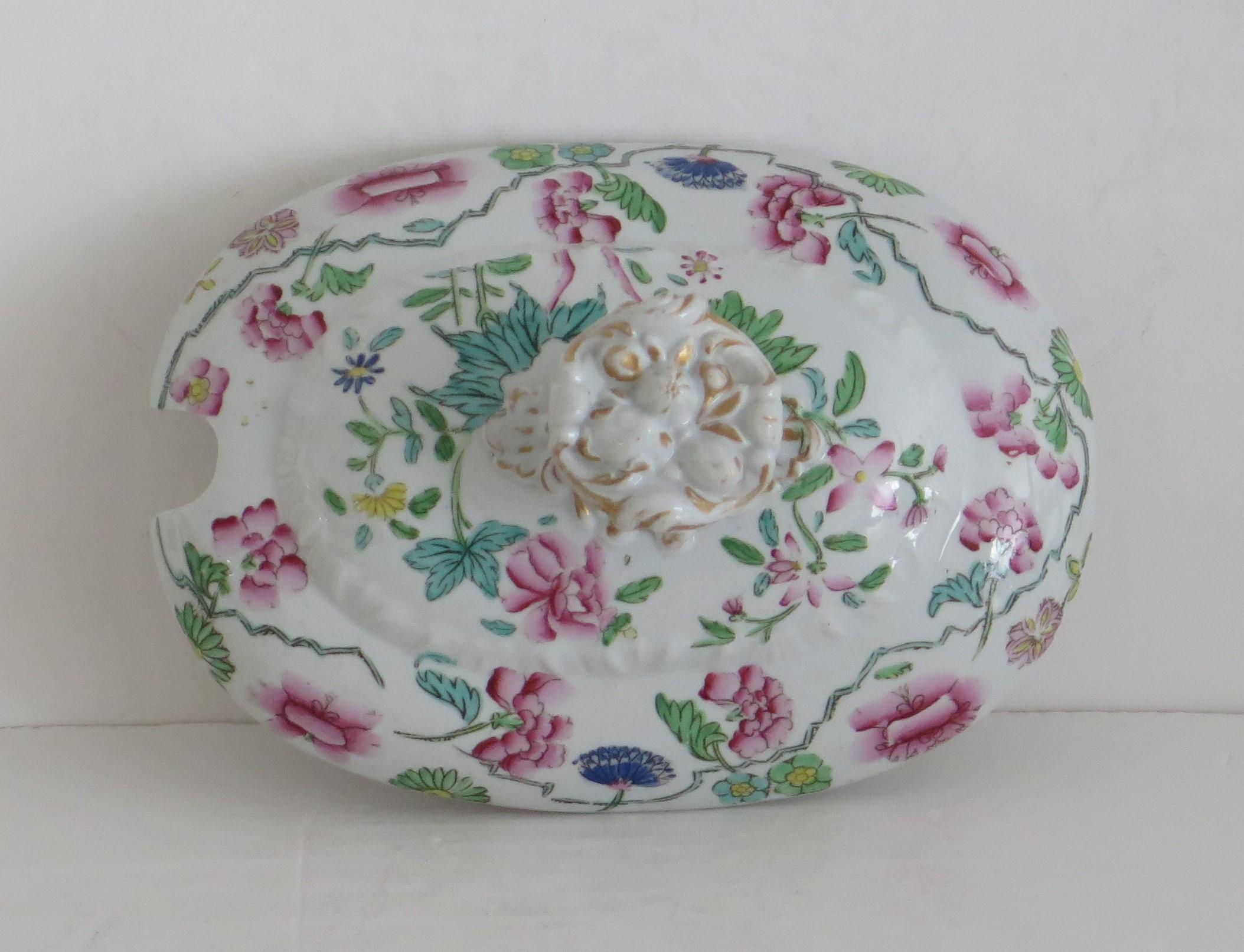 Georgian Hicks and Meigh Ironstone Sauce Tureen Floral Pattern No.8, Circa 1815 In Good Condition For Sale In Lincoln, Lincolnshire