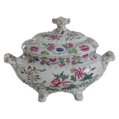 Georgian Hicks and Meigh Ironstone Sauce Tureen Floral Pattern No.8, Circa 1815