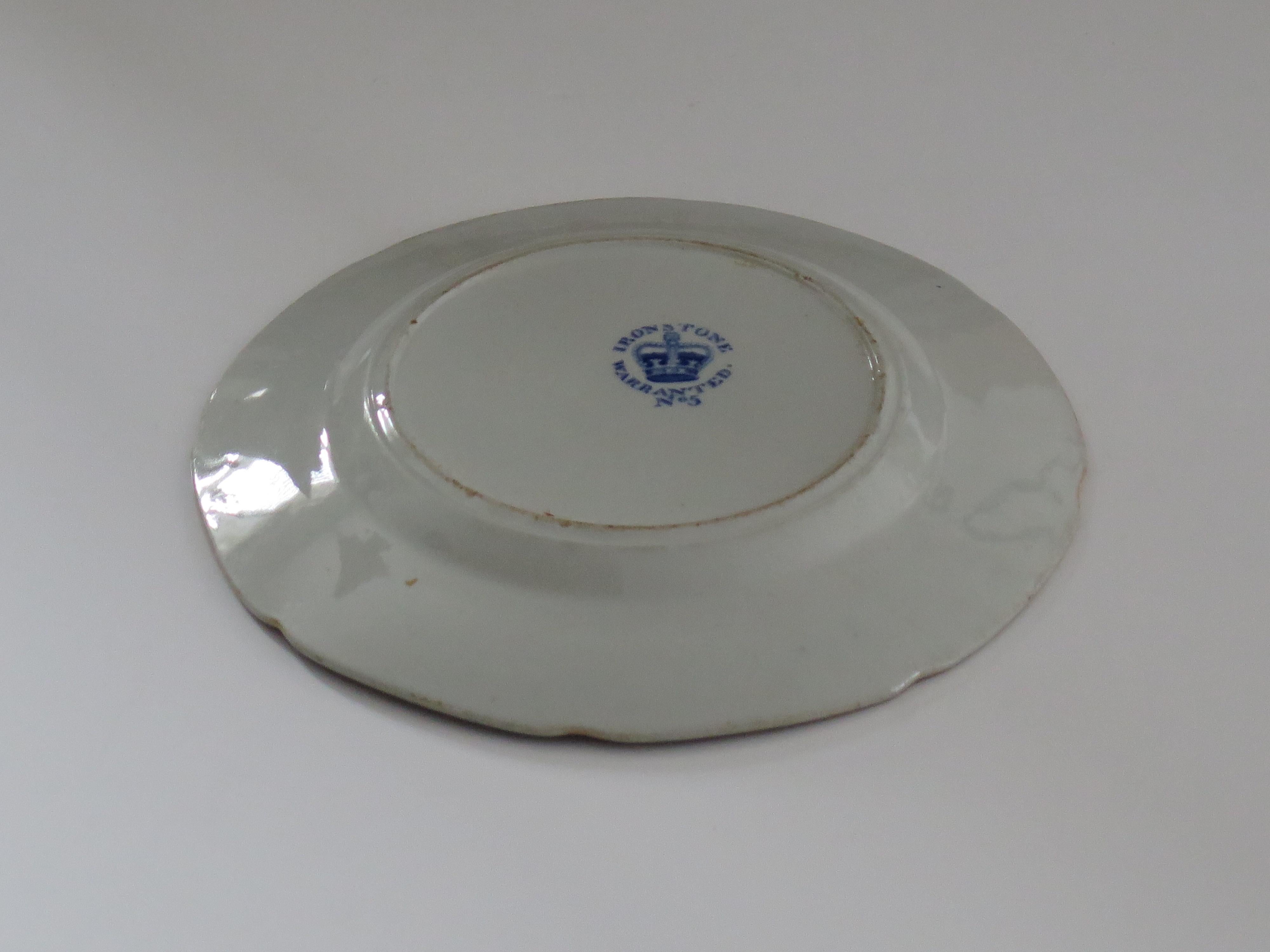 Georgian Hicks & Meigh Ironstone Plate Hand Painted Water Lily Ptn No.5, Ca1815  For Sale 5