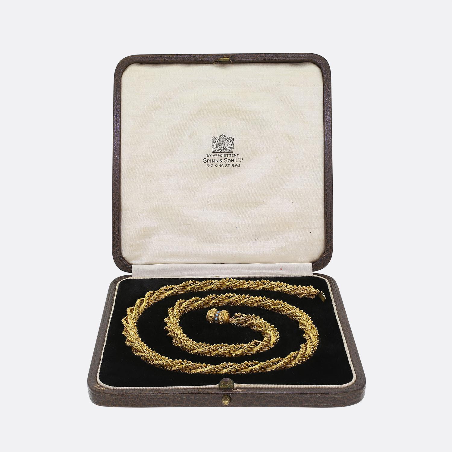 Women's or Men's Georgian High Carat Fancy Link Chain For Sale