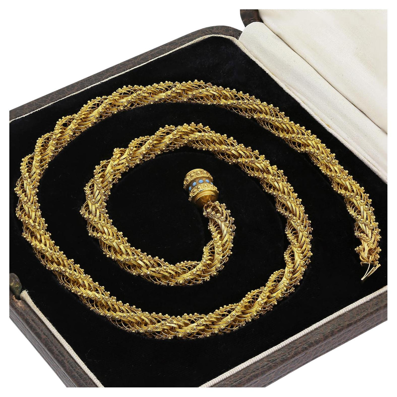 Georgian High Carat Fancy Link Chain For Sale