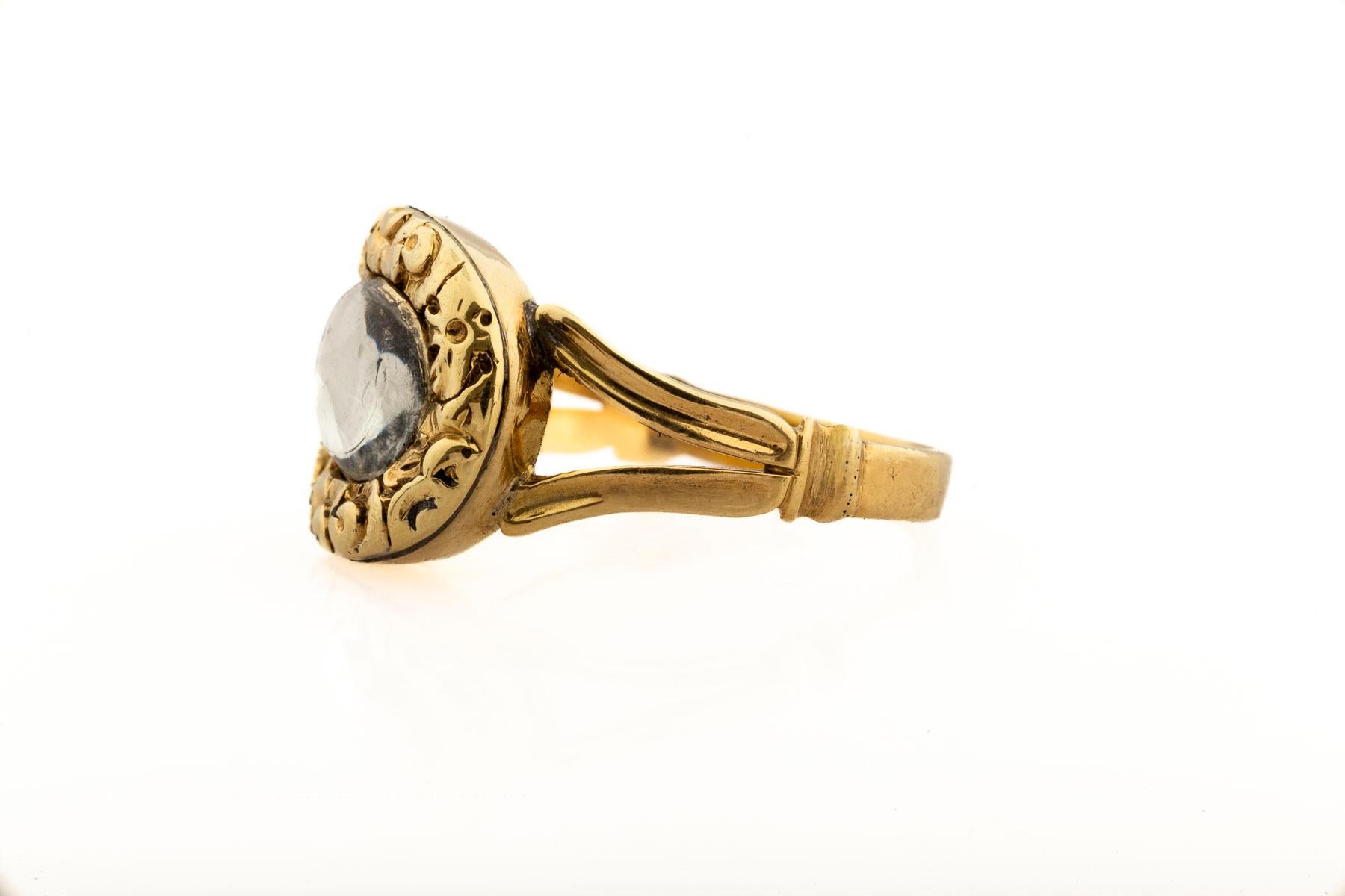 Georgian High Karat Gold Georgian Eye Ring Miniature For Sale 2