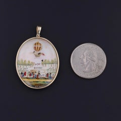 Ciondolo georgiano in miniatura a forma di mongolfiera in oro 14k