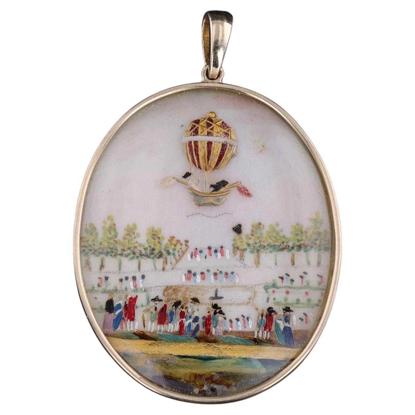 Georgian Hot Air Balloon Miniature Pendant of 14k Gold