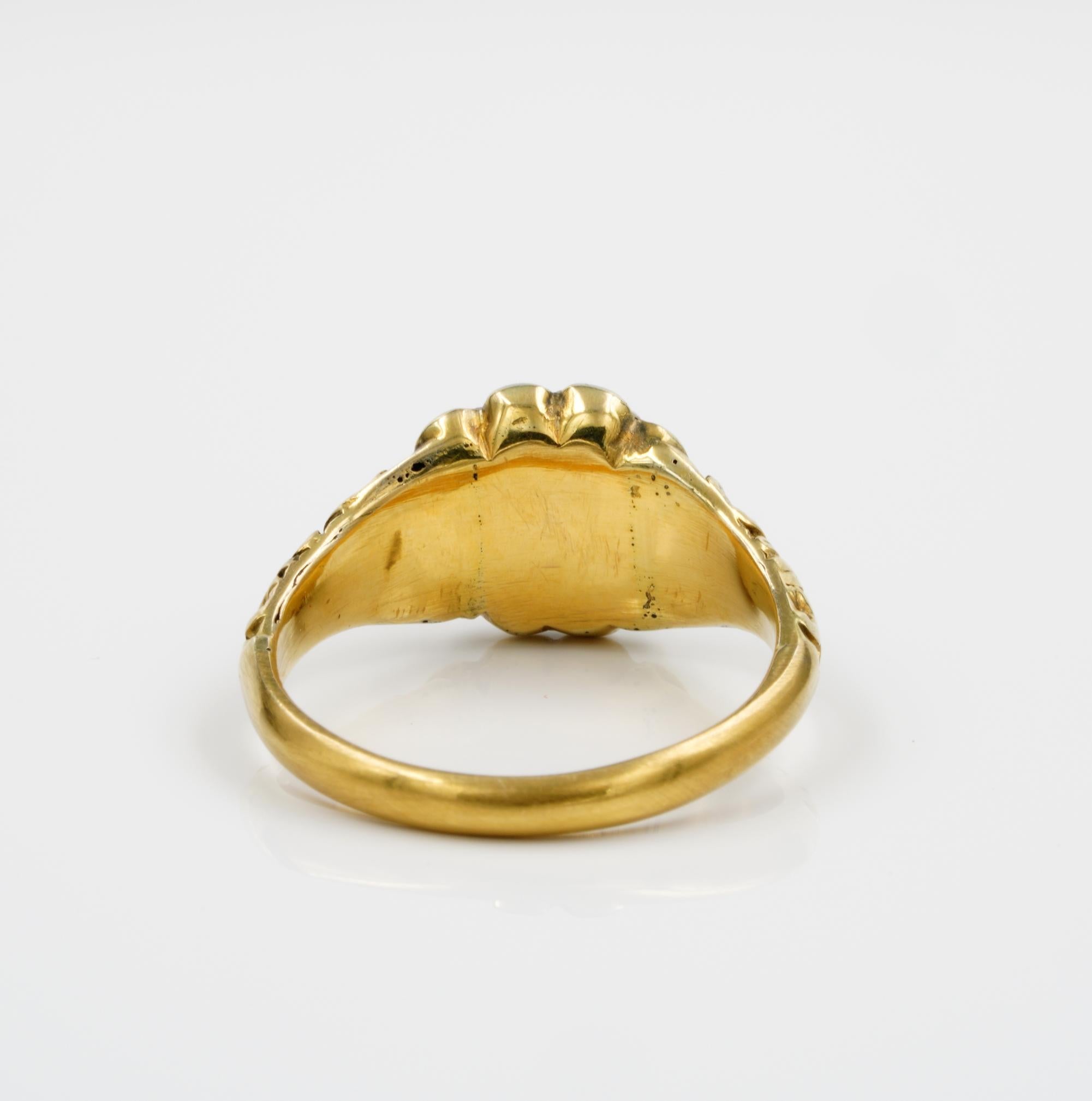 Women's Georgian Imperial Topaz Diamond distinctive 18 KT ring For Sale