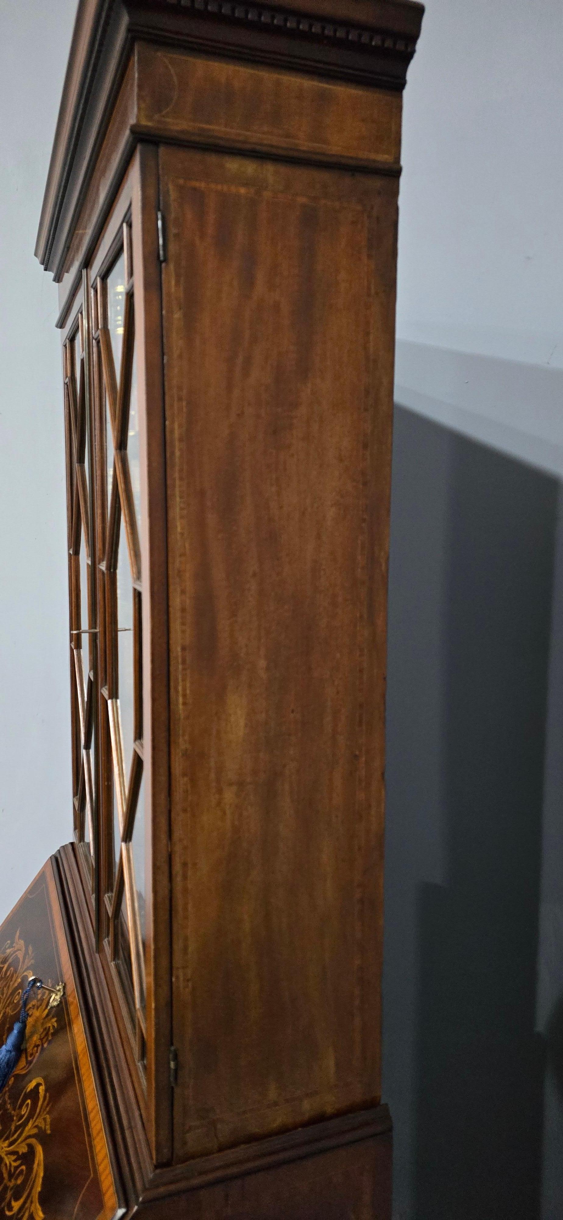 Libreria da ufficio intarsiata georgiana in vendita 12