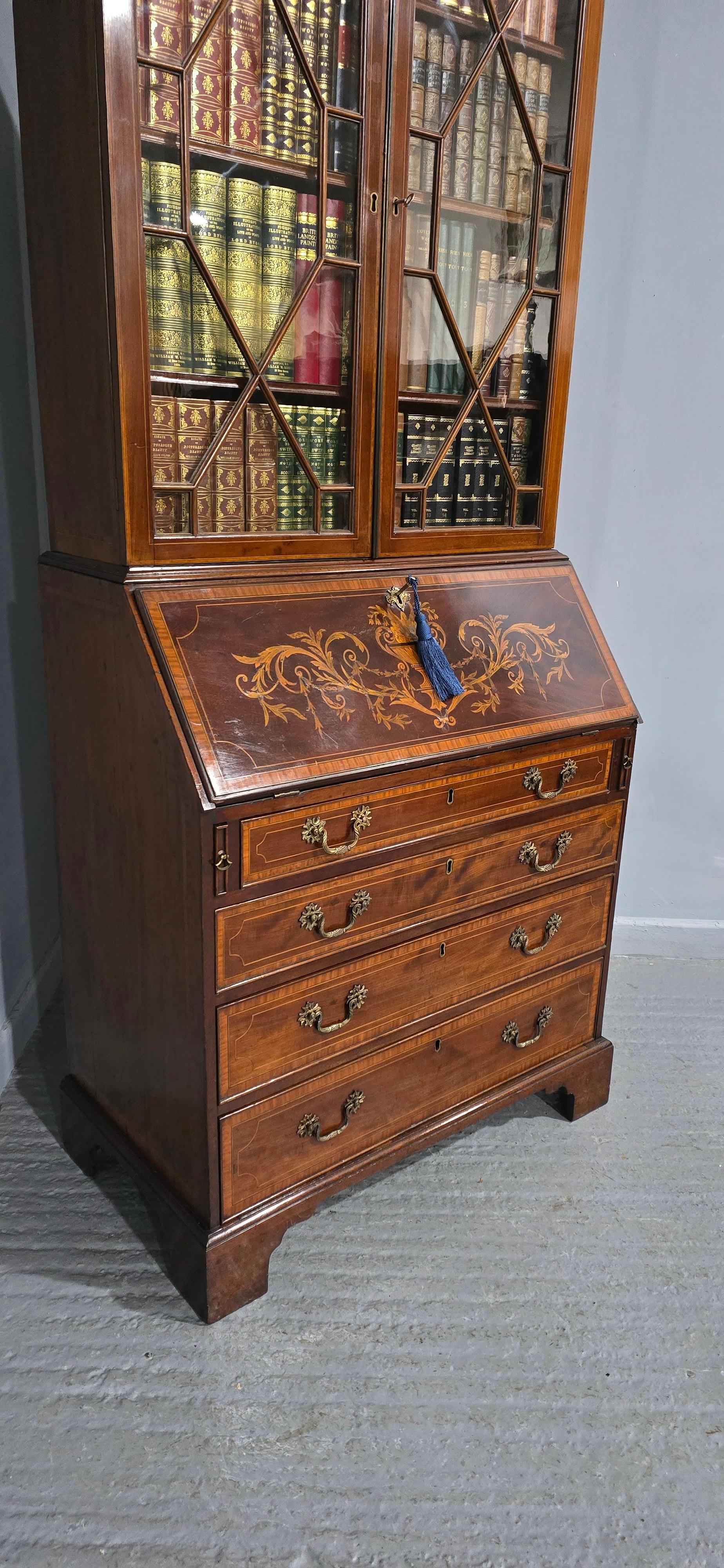 Libreria da ufficio intarsiata georgiana in vendita 2