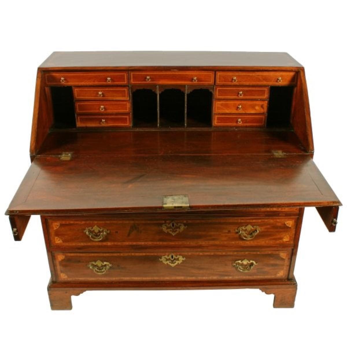 Georgian Inlaid Mahogany Bureau, 18th Century In Excellent Condition For Sale In Southall, GB