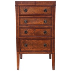 Georgian Inlaid Mahogany Washstand Bedside Table Chest