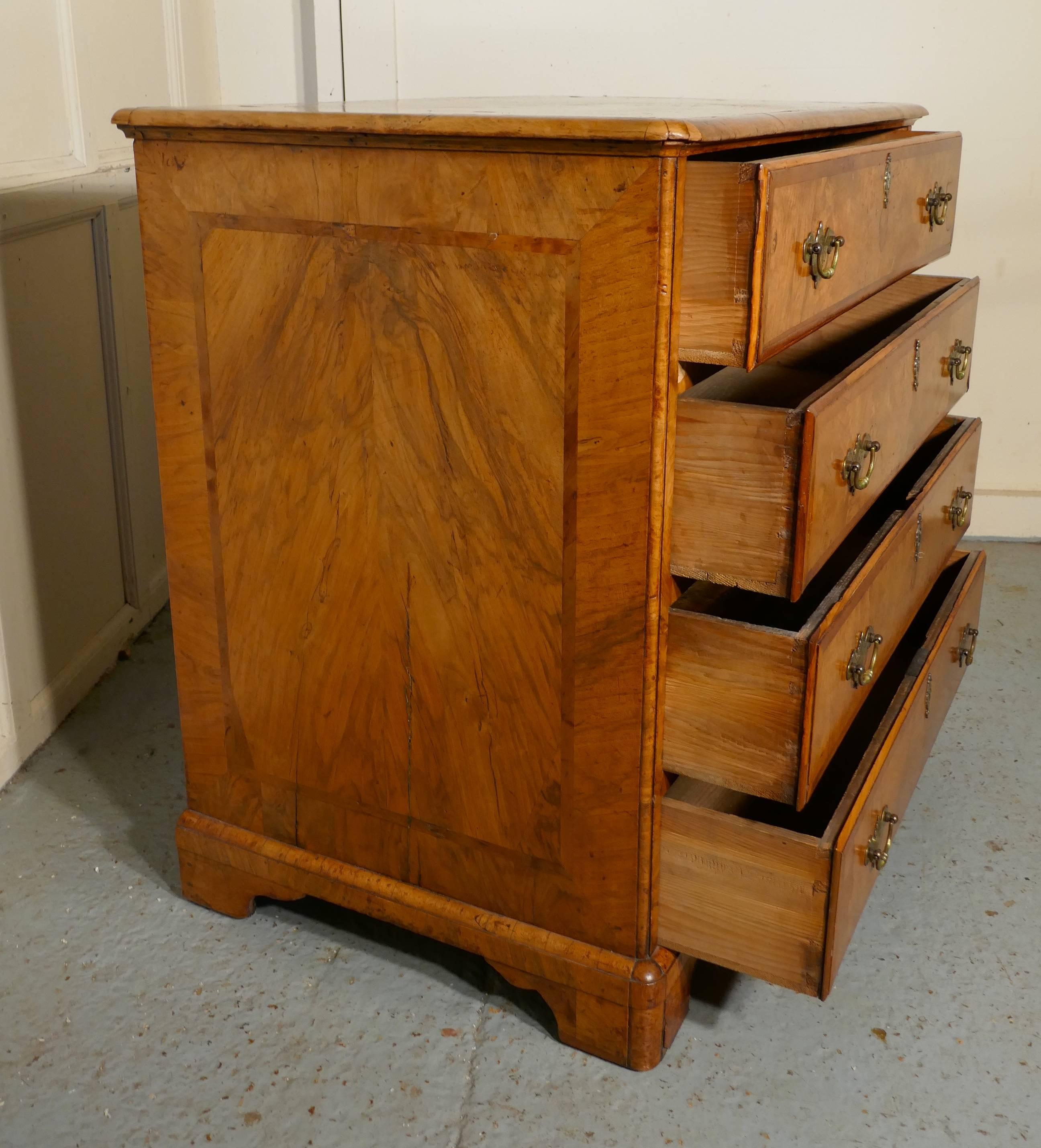 Georgian Inlaid Walnut Chest of Drawers 4