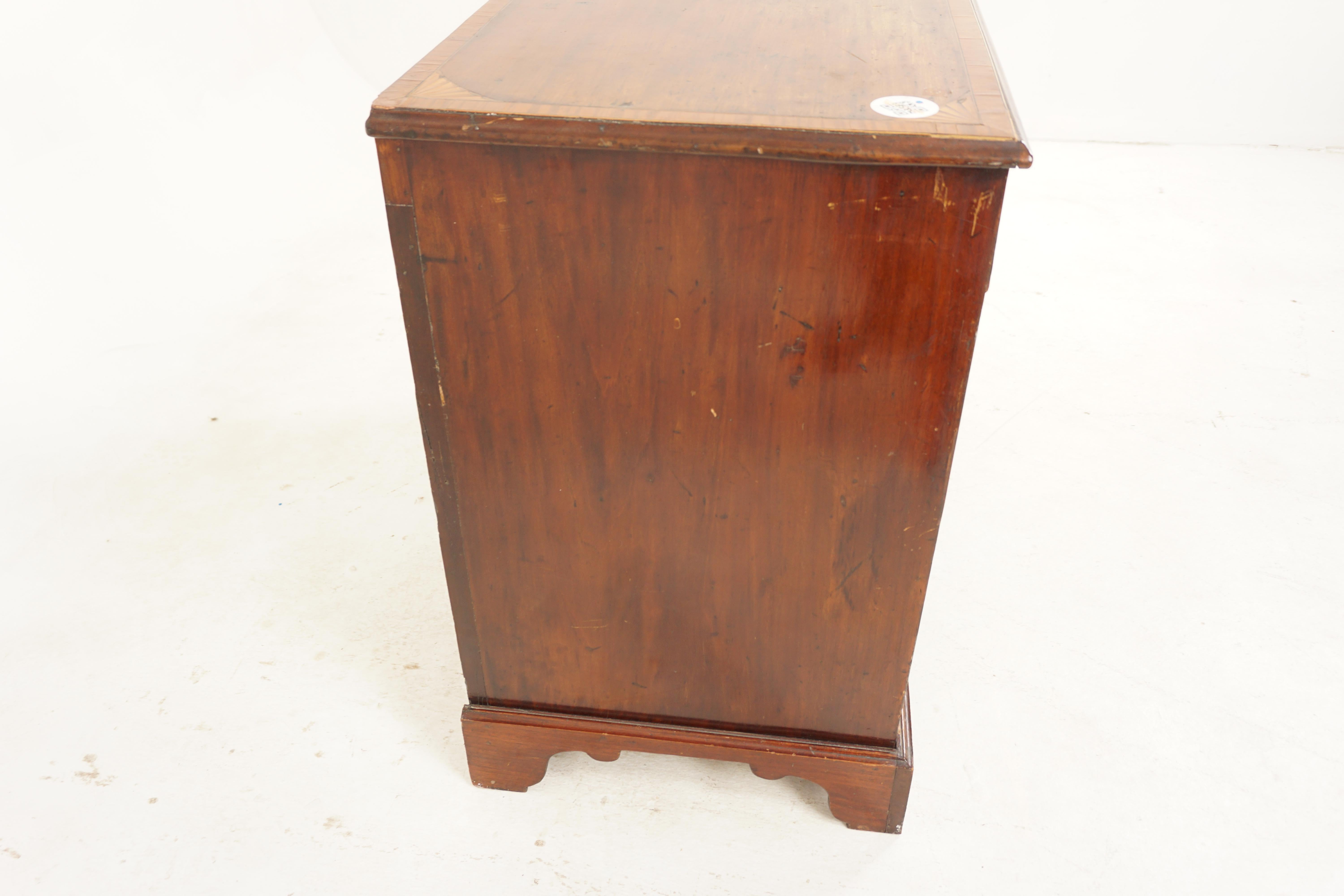 Georgian Inlaid Walnut Writing Desk, Kneehole Desk, Scotland, 1820 3