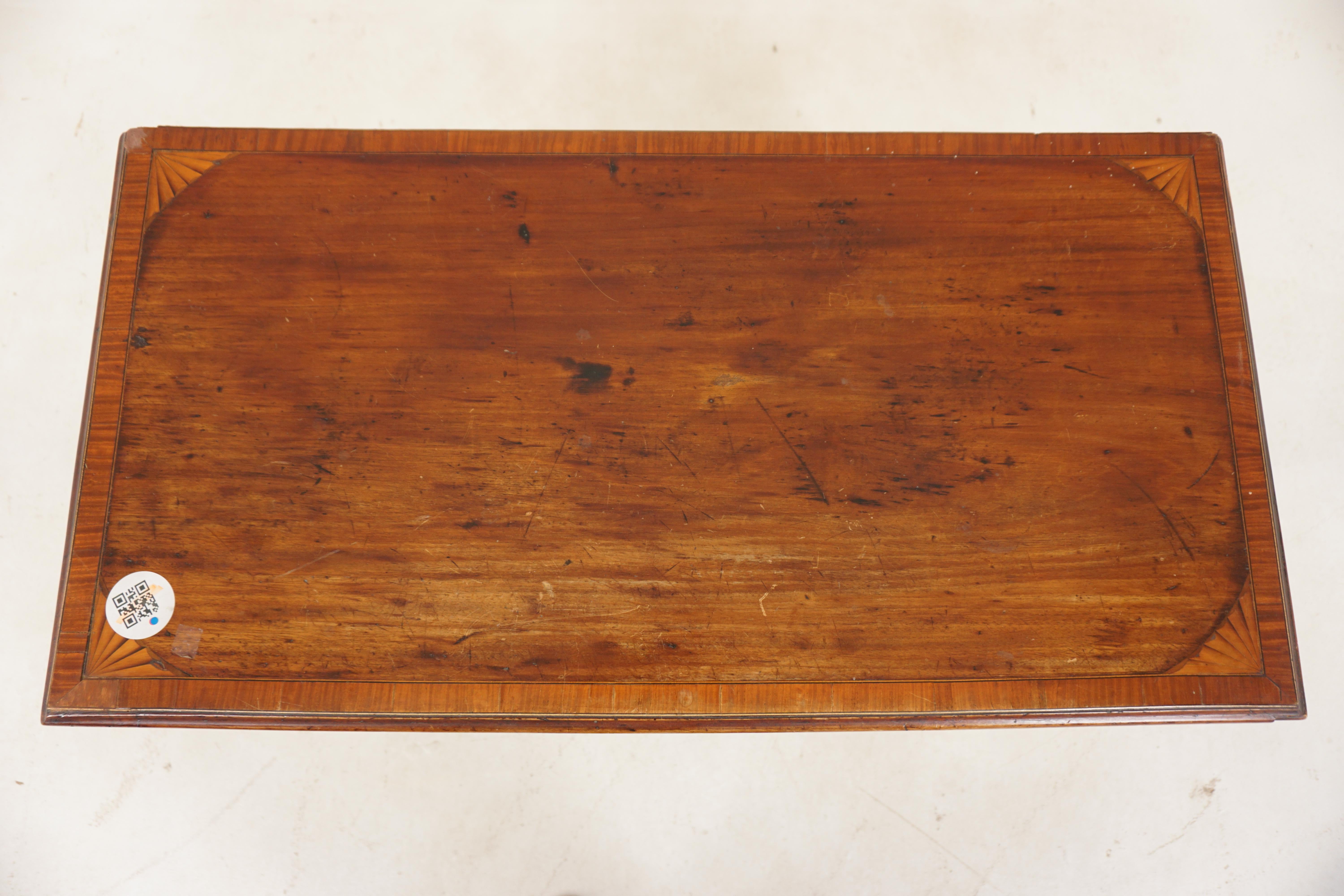 Georgian Inlaid Walnut Writing Desk, Kneehole Desk, Scotland, 1820 4