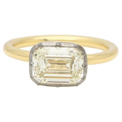 Georgian Inspired 2.40ct Emerald Cut East-West Diamond Solitaire Ring