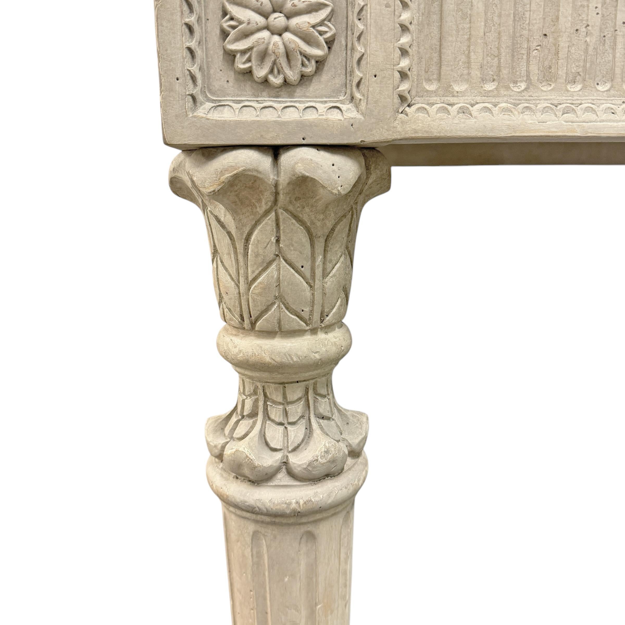 Georgian-Inspired Marble-Top Console Table For Sale 6
