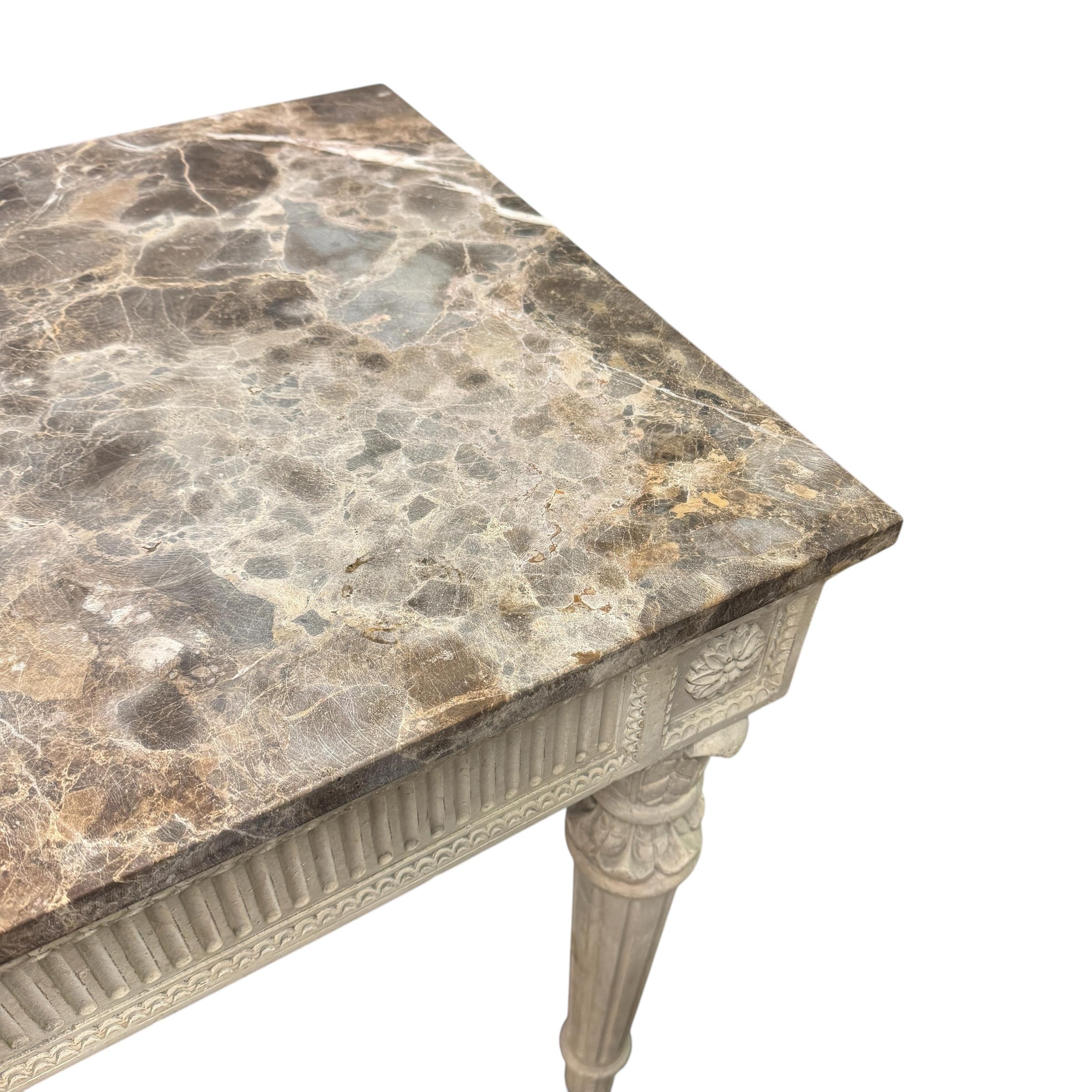 Georgian-Inspired Marble-Top Console Table For Sale 2