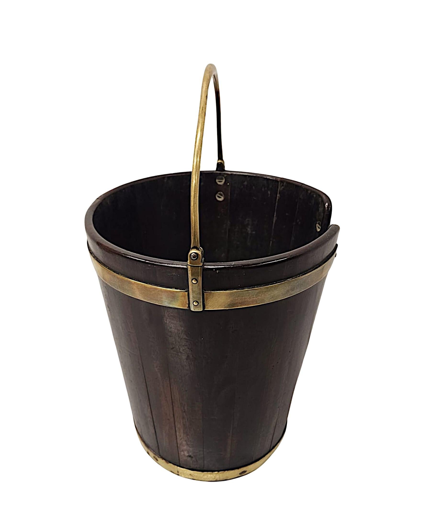 Georgian Irish Brass Bound Mahogany Teller Eimer (Irisch) im Angebot