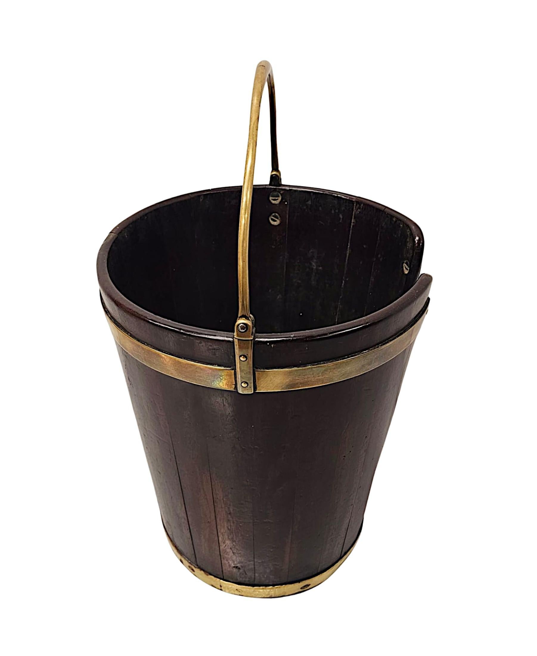 Georgian Irish Brass Bound Mahogany Teller Eimer im Zustand „Gut“ im Angebot in Dublin, IE