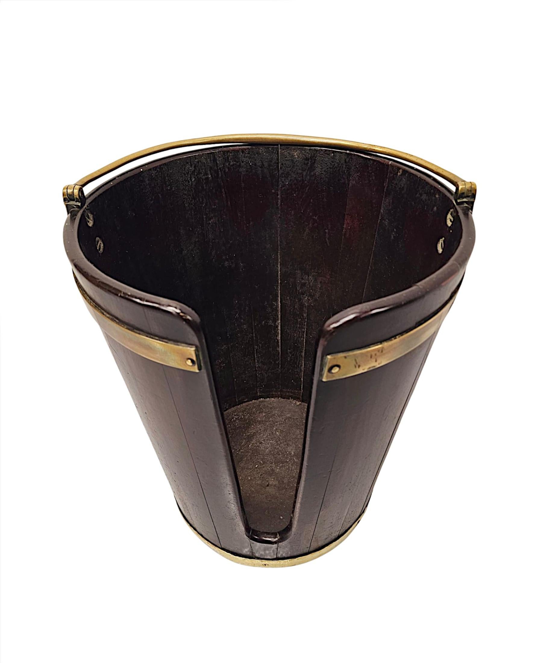 Georgian Irish Brass Bound Mahogany Teller Eimer (19. Jahrhundert) im Angebot