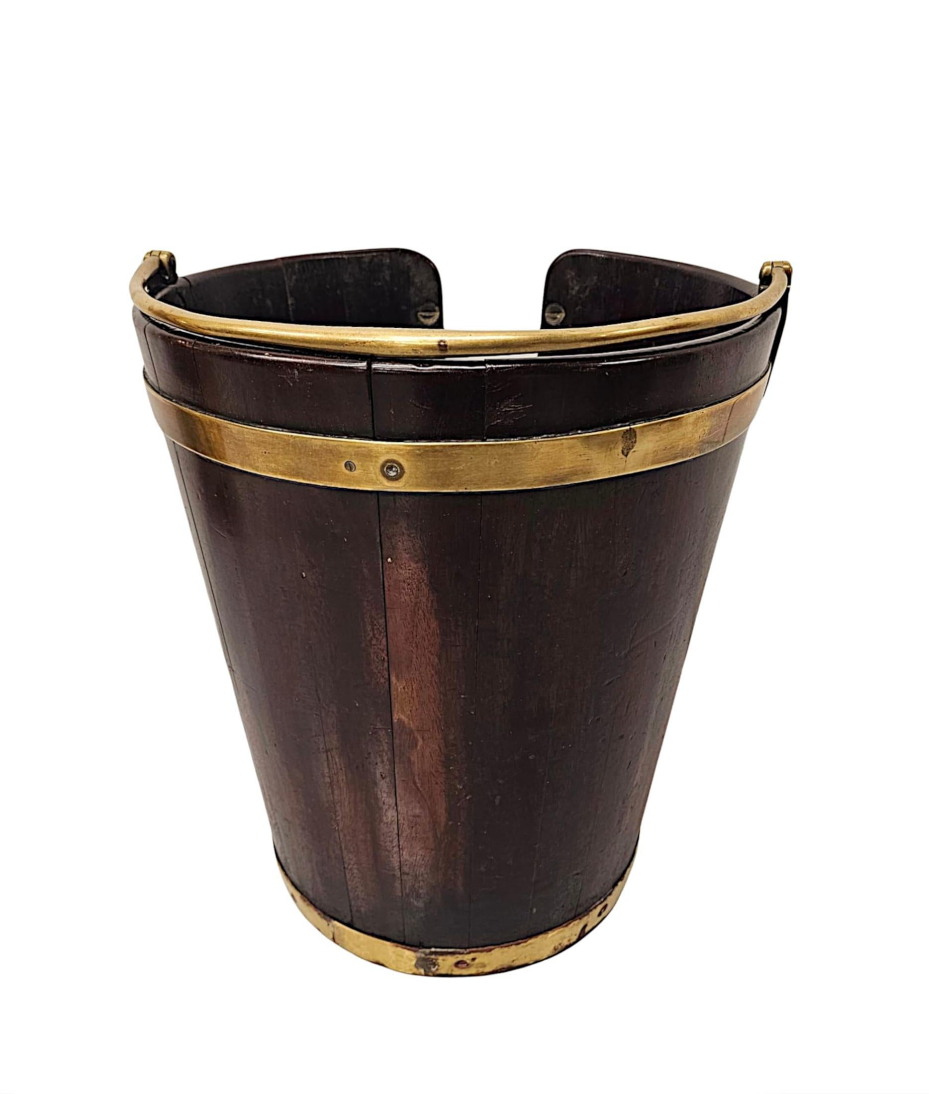 Georgian Irish Brass Bound Mahogany Teller Eimer im Angebot 2