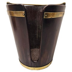 Antique Georgian Irish Brass Bound Mahogany Plate Bucket