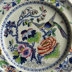 Georgianischer Eisenteller von Hicks Meigh & Johnson mit fliegendem Vogel-Muster