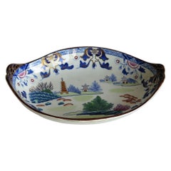 Georgian Ironstone Dish by Hicks & Meigh in Chinese Landscape Pattern circa 1818