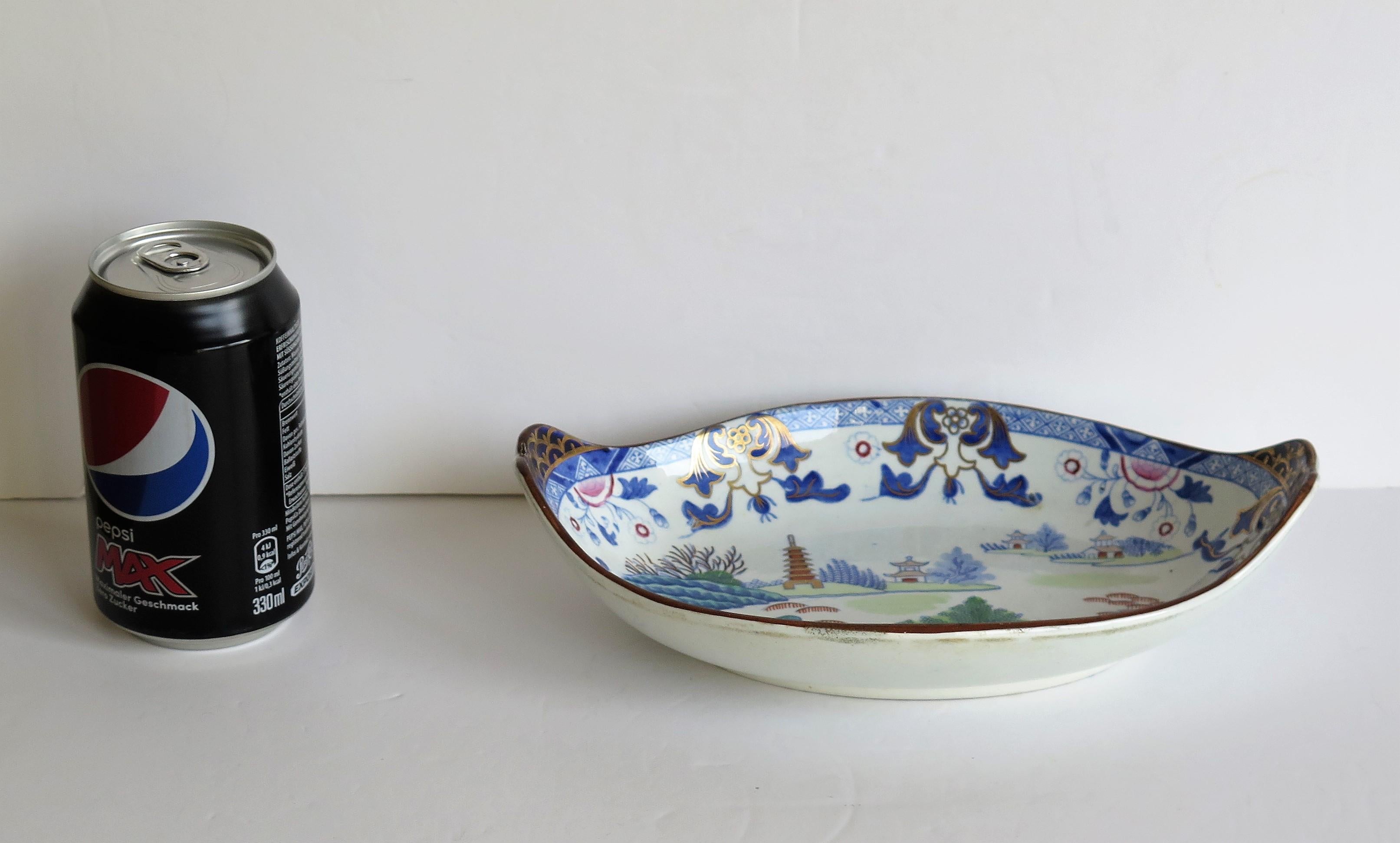 Georgian Ironstone Dish by Hicks & Meigh in Chinese Landscape Pattern circa 1818 For Sale 2