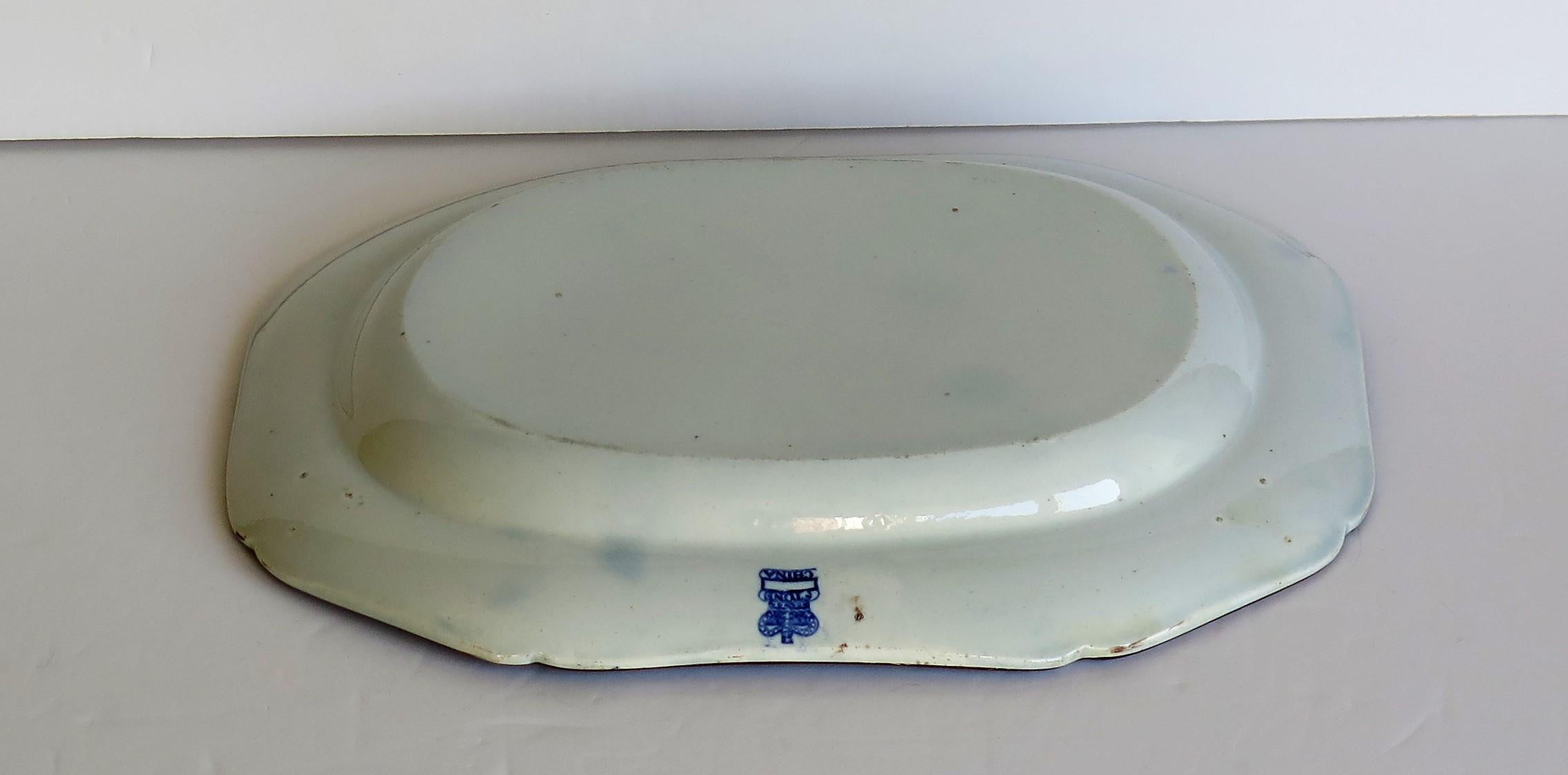 Georgian Ironstone Platter by Hicks & Meigh in Chinese Landscape Ptn, circa 1818 7
