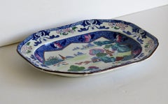 Georgian Ironstone Platter by Hicks & Meigh in Chinese Landscape Ptn, circa 1818