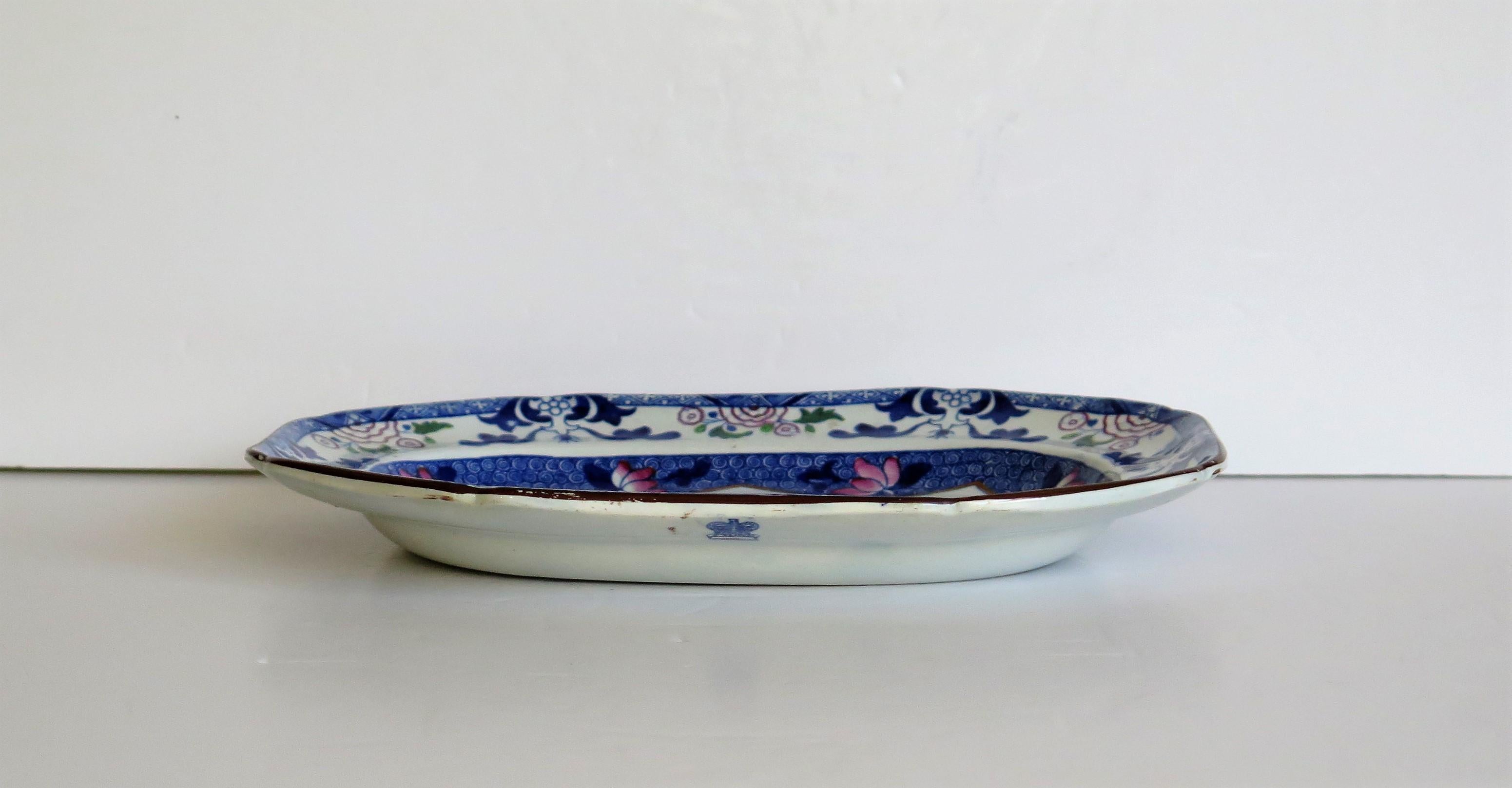 Georgian Ironstone Platter by Hicks & Meigh in Chinese Landscape Ptn, circa 1818 1