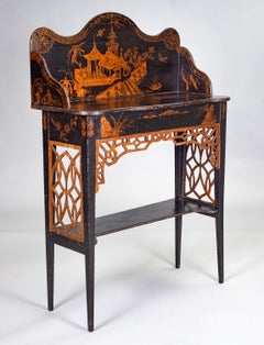 Georgian Japanned Side Serving Table, circa 1790