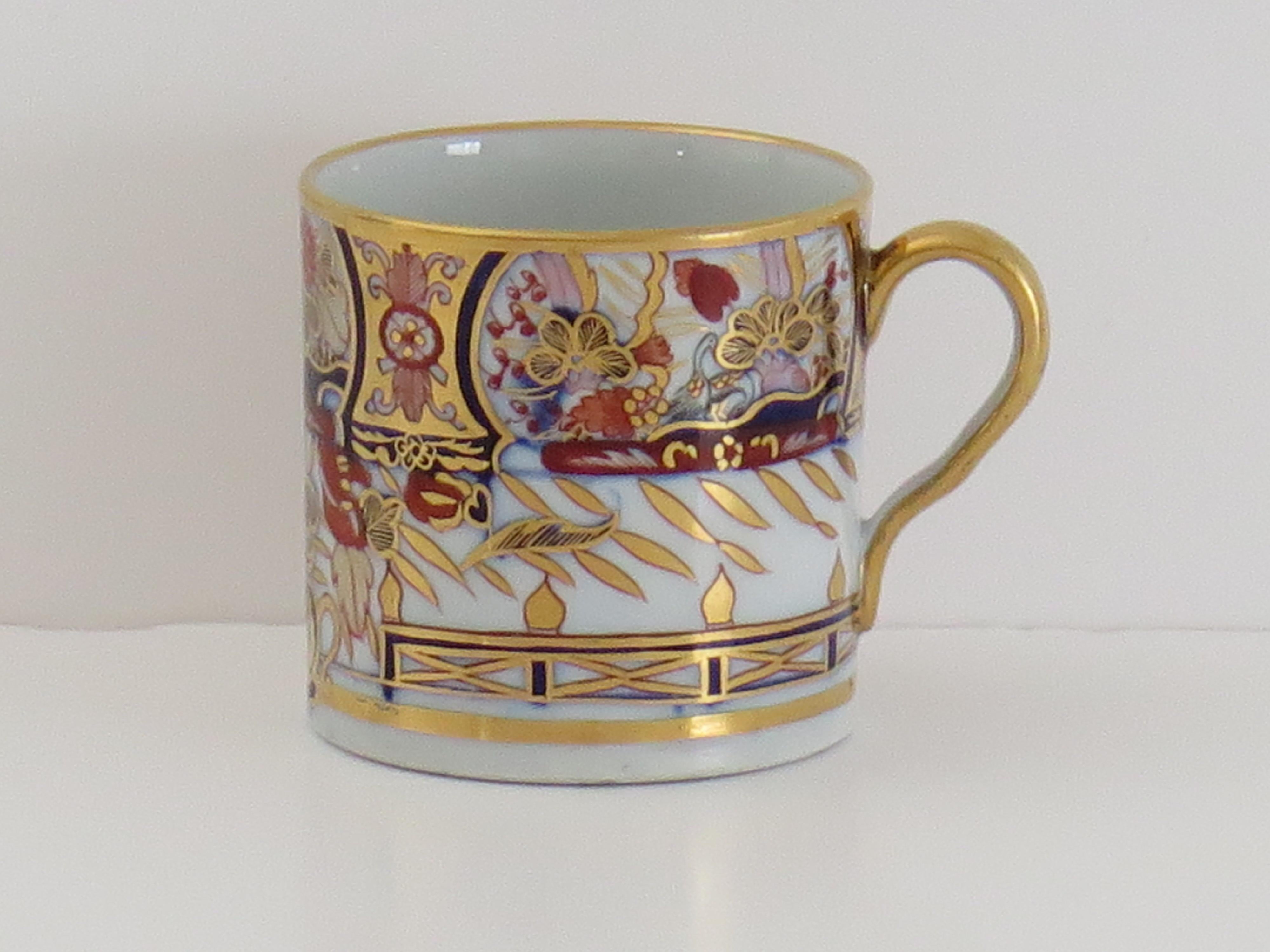 Hand-Painted Georgian John Rose Coalport Coffee Can Porcelain Nelson Japan Ptn, Circa 1805