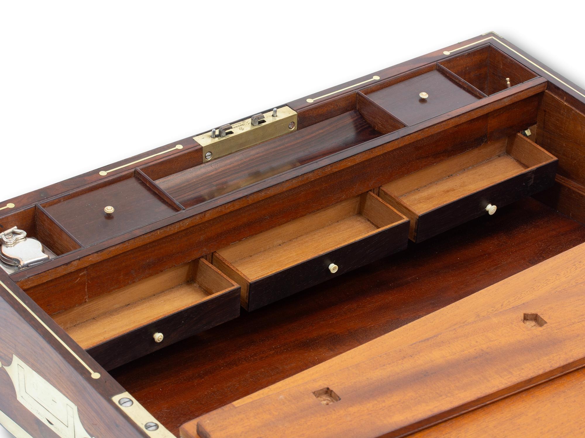 Caja de escritura georgiana de Kingwood de David Edwards con compartimento secreto en venta 12