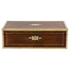 Antique Georgian Kingwood Writing Box by David Edwards with Secret Compartment