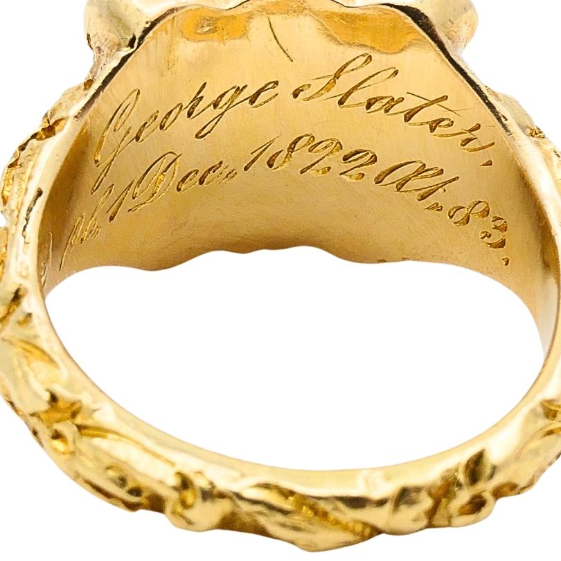 Georgian Lapis Lazuli Ring 18k Gold Diamond For Sale 3