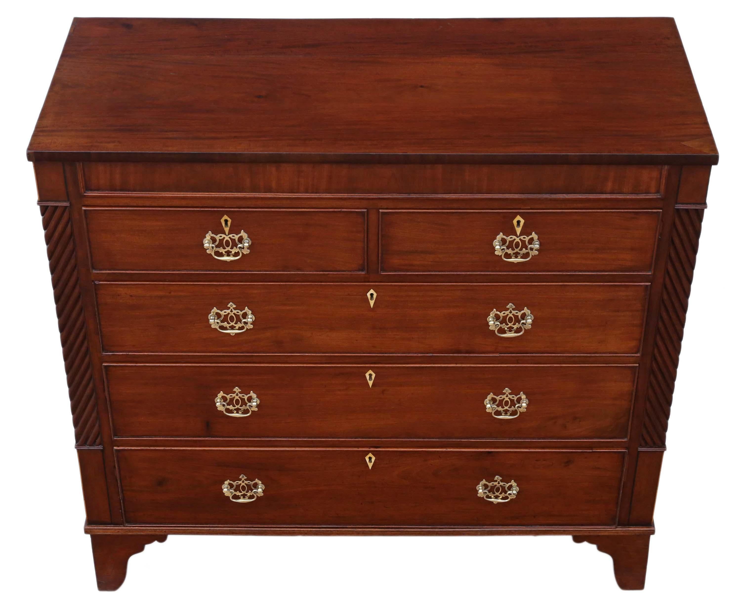 Georgian Large Mahogany Chest of Drawers In Good Condition In Wisbech, Cambridgeshire